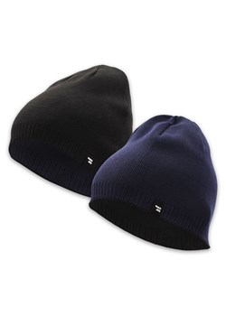 Czapka Dwustronna, Czarno-Granatowa Ciepła, Jesienno-Zimowa, Beanie -Pako Jeans CPAPJNSz70czgr ze sklepu JegoSzafa.pl w kategorii Czapki zimowe męskie - zdjęcie 126695709