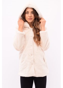 płaszcz damski kremowy ze sklepu Royal Shop w kategorii Futra damskie - zdjęcie 126814377