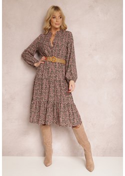 Różowa Sukienka Z Paskiem Eidehe ze sklepu Renee odzież w kategorii Sukienki - zdjęcie 126858628