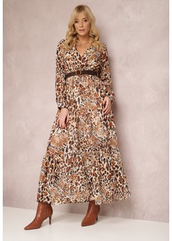 Brązowo-Beżowa Sukienka Hellanassa ze sklepu Renee odzież w kategorii Sukienki - zdjęcie 126858645