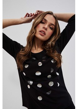 Bawełniana bluzka z nadrukiem ze sklepu Moodo.pl w kategorii Bluzki damskie - zdjęcie 126860435