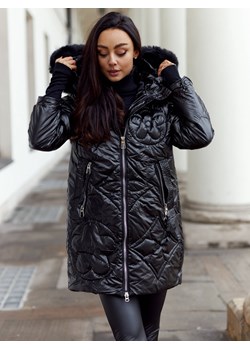 Czarna pikowana kurtka z kapturem Yups ze sklepu Yups w kategorii Kurtki damskie - zdjęcie 126864137
