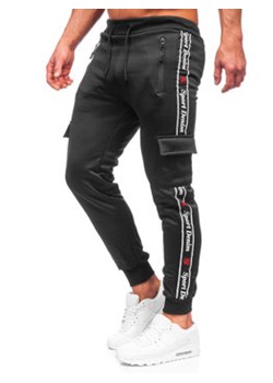 Czarne bojówki spodnie męskie joggery dresowe Denley HR209 ze sklepu Denley w kategorii Spodnie męskie - zdjęcie 126884876