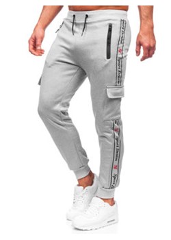 Szare bojówki spodnie męskie joggery dresowe Denley HR209 ze sklepu Denley w kategorii Spodnie męskie - zdjęcie 126884878