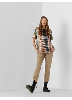 Spodnie tkaninowe damskie - beżowe ze sklepu OUTHORN w kategorii Spodnie damskie - zdjęcie 126991287