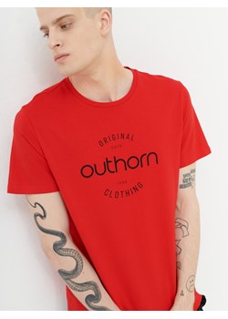 T-shirt męski Outhorn czerwony w stylu młodzieżowym 