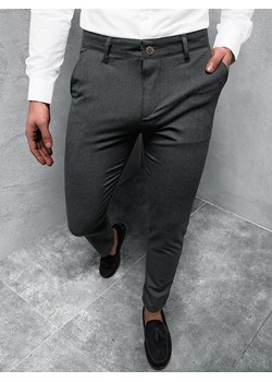 Spodnie męskie chino materiałowe ciemno-grafitowe OZONEE DJ/5526 ze sklepu ozonee.pl w kategorii Spodnie męskie - zdjęcie 127061217