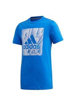 Adidas t-shirt chłopięce niebieski z krótkim rękawem tkaninowy 