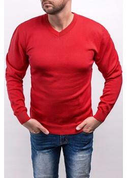 Sweter męski 2200 - czerwony ze sklepu Risardi w kategorii Swetry męskie - zdjęcie 127216978
