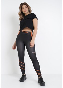 Czarno-Pomarańczowe Legginsy Malaeno ze sklepu Born2be Odzież w kategorii Spodnie damskie - zdjęcie 127242097