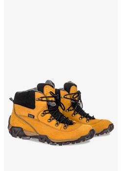 Żółte buty trekkingowe sznurowane waterproof POLSKA SKÓRA Windssor TR-2 ze sklepu Casu.pl w kategorii Buty trekkingowe męskie - zdjęcie 127250788