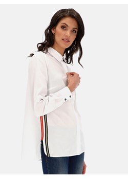 Biała koszula z kontrastowymi lampasami L'AF Bonita ze sklepu Eye For Fashion w kategorii Koszule damskie - zdjęcie 127272256