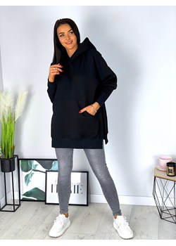 Czarna Bluza Oversize ze sklepu ModnaKiecka.pl w kategorii Bluzy damskie - zdjęcie 127310536