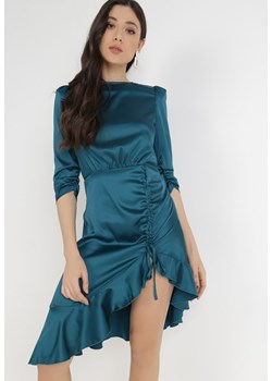 Zielona Sukienka Satynowa Achine ze sklepu Born2be Odzież w kategorii Sukienki - zdjęcie 127327828