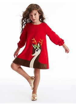 Sukienka "Little Deer Christmas" w kolorze czerwonym ze sklepu Limango Polska w kategorii Sukienki dziewczęce - zdjęcie 127332506