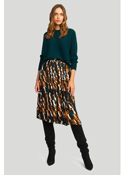 Plisowana spódnica z kolorowym, geometrycznym nadrukiem ze sklepu Greenpoint.pl w kategorii Spódnice - zdjęcie 127592349