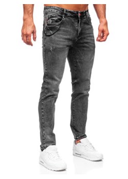 Czarne spodnie jeansowe męskie regular fit Denley HY1050 ze sklepu Denley w kategorii Jeansy męskie - zdjęcie 127614485