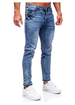 Granatowe spodnie jeansowe męskie regular fit Denley HY1050 ze sklepu Denley w kategorii Jeansy męskie - zdjęcie 127614488
