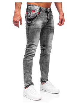 Czarne spodnie jeansowe męskie slim fit Denley HY1053 ze sklepu Denley w kategorii Jeansy męskie - zdjęcie 127614497