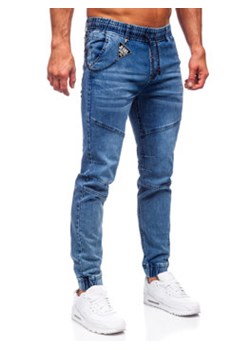 Granatowe spodnie jeansowe joggery męskie Denley HY1018 ze sklepu Denley w kategorii Jeansy męskie - zdjęcie 127614499