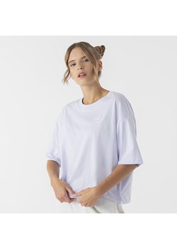 Bluzka damska New Balance z okrągłym dekoltem biała z napisami 