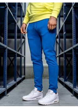 Spodnie męskie joggery dresowe niebieskie Denley CK01 ze sklepu Denley w kategorii Spodnie męskie - zdjęcie 127758265