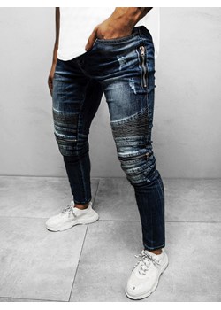 Spodnie jeansowe męskie niebieskie OZONEE NB/MP007BS ze sklepu ozonee.pl w kategorii Jeansy męskie - zdjęcie 127781445