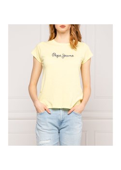 Pepe Jeans London T-shirt DAISY | Regular Fit | z dodatkiem lnu ze sklepu Gomez Fashion Store w kategorii Bluzki damskie - zdjęcie 127967837