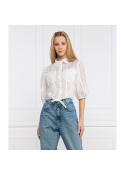 GUESS JEANS Koronkowa bluzka PHOEBE | Cropped Fit ze sklepu Gomez Fashion Store w kategorii Koszule damskie - zdjęcie 128014445