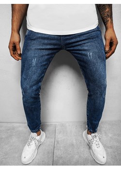 Spodnie jeansowe joggery męskie ciemno-niebieskie OZONEE DJ/5672 ze sklepu ozonee.pl w kategorii Jeansy męskie - zdjęcie 128120468