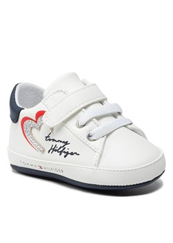 Sneakersy Tommy Hilfiger - Lace Up Velcro Shoe T0A4-32114-1350 White/Blue X336 ze sklepu eobuwie.pl w kategorii Buciki niemowlęce - zdjęcie 128185119