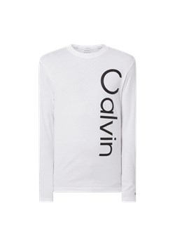 T-shirt męski biały Calvin Klein z długim rękawem 