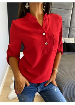 Czerwona Klasyczna Koszula ze sklepu ModnaKiecka.pl w kategorii Bluzki damskie - zdjęcie 128801645