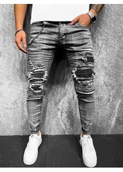 Spodnie jeansowe męskie grafitowe OZONEE O/B6723 ze sklepu ozonee.pl w kategorii Jeansy męskie - zdjęcie 129004129