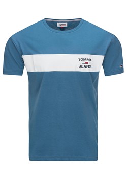 T-shirt męski Tommy Jeans z napisami niebieski 