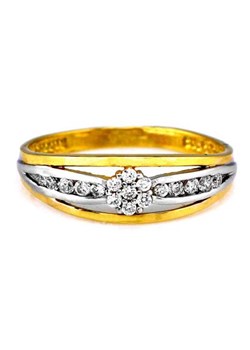 Złoty pierścionek 585 kwiat cyrkonie 1,34g ze sklepu LOVRIN w kategorii Pierścionki - zdjęcie 129140555