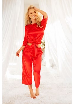 KOMPLET PATONG satyna czerwony ze sklepu Świat Bielizny w kategorii Piżamy damskie - zdjęcie 129397106