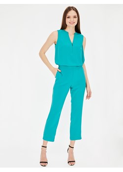 Turkusowe spodnie na gumce Tinta Elixe ze sklepu Eye For Fashion w kategorii Spodnie damskie - zdjęcie 129399079
