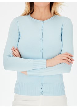 Krótki błękitny kardigan Escorpion 22S140020 ze sklepu Eye For Fashion w kategorii Swetry damskie - zdjęcie 129507351