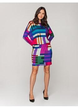 Dzianinowa kolorowa sukienka Bialcon ze sklepu Eye For Fashion w kategorii Sukienki - zdjęcie 129526899
