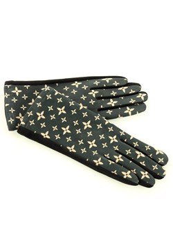 Rękawiczki damskie zimowe ze wzorem logowane - multi czarny ze sklepu Verostilo w kategorii Rękawiczki damskie - zdjęcie 129533177