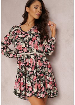 Czarno-Różowa Sukienka Mellesilea ze sklepu Renee odzież w kategorii Sukienki - zdjęcie 129896509