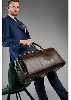 Podróżna torba brødrene smooth leather r10 ciemny brąz ze sklepu Brødrene w kategorii Torby męskie - zdjęcie 130073818