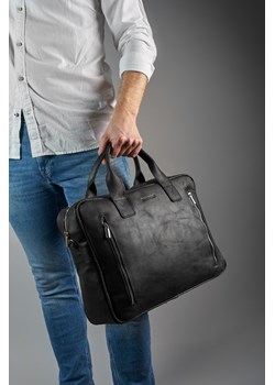 Męska torba skórzana na laptop brødrene bl02 czarna ze sklepu Brødrene w kategorii Torby męskie - zdjęcie 130073859