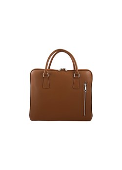 Skórzana torba na laptopa Casual - Brązowa jasna ze sklepu Barberinis w kategorii Torby na laptopa - zdjęcie 130122027