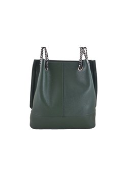 Modna torebka skórzana damska - Zielona ciemna ze sklepu Barberinis w kategorii Torby Shopper bag - zdjęcie 130123017