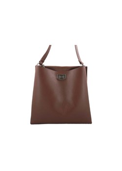 Duże torby damskie skórzane - Barberini's - Brązowa ze sklepu Barberinis w kategorii Torby Shopper bag - zdjęcie 130125618