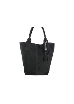 Shopper bag  torebka damska zamszowa - Szara ciemna ze sklepu Barberinis w kategorii Torby Shopper bag - zdjęcie 130126876