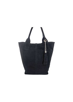 Shopper bag - torebka damska zamszowa - Czarna ze sklepu Barberinis w kategorii Torby Shopper bag - zdjęcie 130127919