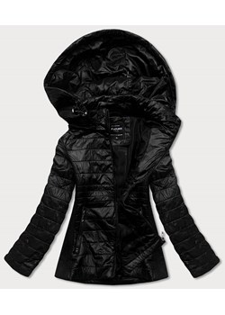 Pikowana kurtka damska z elastycznymi wstawkami czarna (rqw-7012) ze sklepu goodlookin.pl w kategorii Kurtki damskie - zdjęcie 130131935